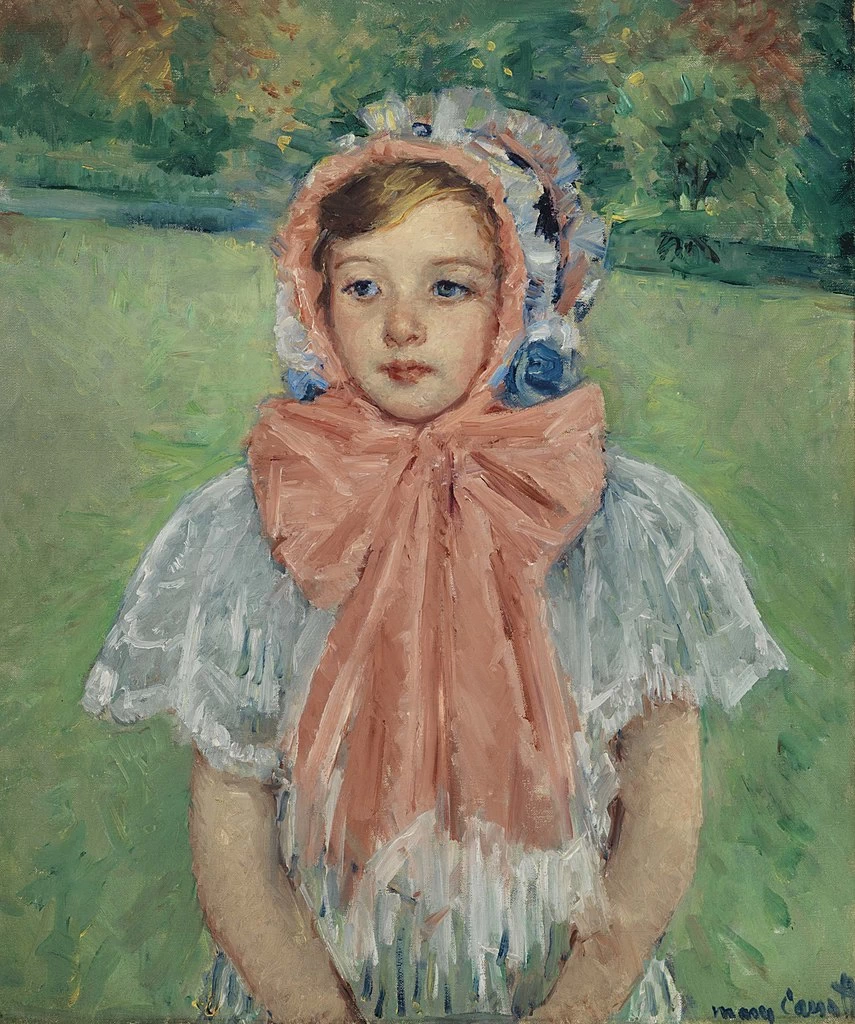 Mary Cassatt - 167, Ragazza con un cofano legato con un grande fiocco rosa